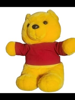 1998 Toy Network Golden Bear Plush Stuffed Animal Red Shirt Vintage Collectible